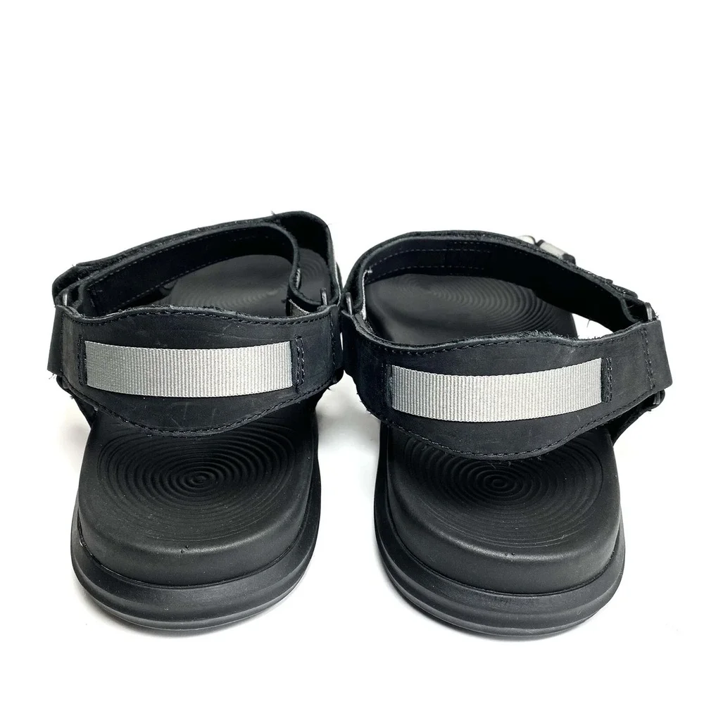 Sperry Regatta Mens Sandals Black/Gray Leather/Canvas Size 10 M NEW